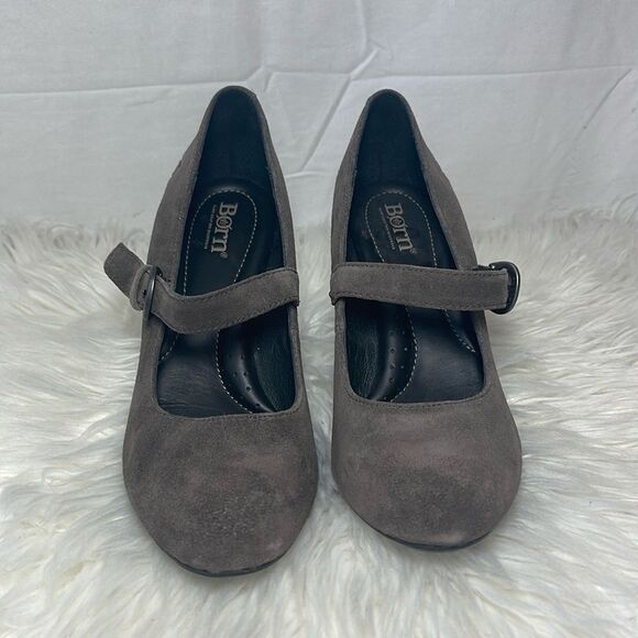 Born Jordana Brown Suede Mary Jane Wedge Heels Sz 7.5 - Picture 2 of 6